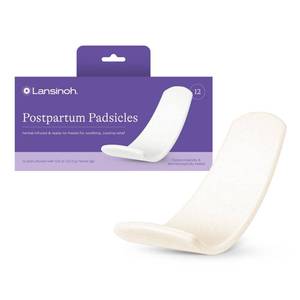 lot 2432 image: Lansinoh Postpartum Cooling Pads, Perineal Ice Packs, 12 Count, Witch Hazel Pads for Postpartum Care, Padsicles with Cooling and Comforting Aloe Vera - Retail $16
