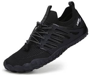 lot 2433 image: UBFEN Water Shoes Aqua Swim Shoes Mens Womens Beach Sports Quick Dry Barefoot for Boating Fishing Diving Surfing Dark Black Color Size US 9.5 Women 7.5 Men - Retail $31