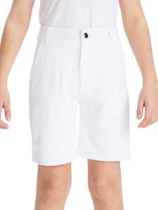 lot 2437 image: DEVOROPA Youth Boys Casual Chino Shorts Stretch Performance School Uniform Flat Front Kids Dress Hybrid Twill Running Khaki Athletic Summer Shorts Clothes with Pockets White M - Retail $23