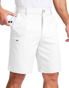 lot 2440 image: Pudolla Mens Casual Shorts 79 Inch Golf Shorts Stretch Dress Work Shorts for Men with 4 Pockets Quick Dry Lightweight(White-9-32) - Retail $30in
