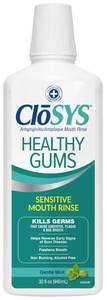 lot 2466 image: Closys Healthy Gums Mouthwash, Antiplaque and Anti-gingivitis for Gum Health, Non-Burning, Non-Irritating � 32 Fl Oz - Retail $14