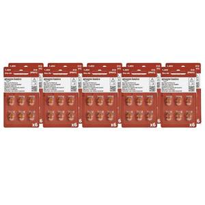 lot 2487 image: Amazon Basics 60-Pack Hearing Aid Size 312 Zinc-Air Batteries, 1.45 Volt, Brown Tab, 4-Year Shelf Life, Child-Safe Package (Use Scissors to Open) - Retail $16