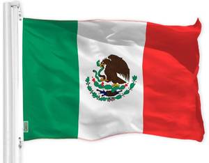lot 2495 image: G128 Mexico Mexican Flag  3x5 Ft  LiteWeave Pro Series Printed 150D Polyester  Brass Grommets, bandera de mexico - Retail $14