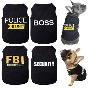 lot 2498 image: Dog Shirts 4 Pack Cat Apparel Costumes for CosplayBreathable Pet T-ShirtsSummer Clothes K9 Security Boss FBI Vest for Dogs Puppy Boy Girl (S, Black) - Retail $12