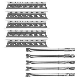 lot 3424 image: Hisencn Replacement Repair Kit for Master Forge 5 Burner 2518-3, 3218LT, 3218LTM, 3218LTN, L3218 Gas Grill, BBQ Grill Pipe Burners Tube, Heat Shield Tent Plate Parts, Stainless Steel - Retail $34