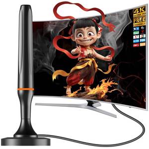 lot 4047 image: Digital TV Antenna for Smart Tv Indoor, 360 Reception Digital HDTV Antenna for Local Channels, Supports 1080P and 4K, Strong Magnetic BaseOrange-Deep - Retail $14
