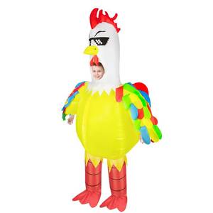 lot 15958 image: WQWOVRVO Inflatable Costume Chicken for Kids,Funny Blow up Inflatable Costumes Halloween Costume Cosplay Party Easter - Retail $38
