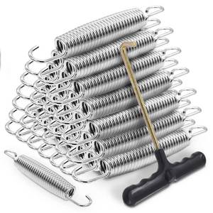 lot 15961 image: 72 Pieces Trampoline Springs Replacement 5.5 Inch with T-Hook Heavy Duty Stainless Steel Trampoline Springs Metal Trampoline Pulling Tool Accessories - Retail $54