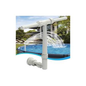 lot 15972 image: 8-Spray Pool Fountain with 4-Layer Dual Streams � Adjustable Waterfall for AboveIn-Ground Pools � Cools Water 15�30°F, Rainbow Effect � Fits 1�1� Jets, Pool Accessories - Retail $10