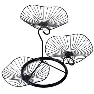 lot 15984 image: IBWell� 3-Tier Metal Fruit Basket Holder Decorative Fruit Bowl Stand(Type A, Black) - Retail $25