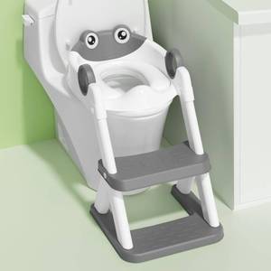 lot 15995 image: Rabb 1st Frog Potty Training Seat, Upgrade Toddler Toilet Seat for Kids Boys Girls, 2 in 1 Potty Training Toilet for Kids, Splash Guard Anti-Slip Pad Step Stool - Retail $27