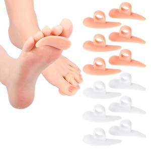 lot 16232 image: Yuanchu 6 Pairs Gel Hammer Toe Cushions, Silicone Hammer Toe Straightener Relieve Foot Pressure Discomfort One Loop Design Hammertoe Gel Support Pads for Women Men - Retail $6