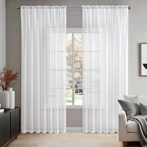 lot 16233 image: MIULEE 2 Panels Solid Color White Sheer Window Curtains Elegant Window Voile PanelsDraperiesTreatment for Bedroom Living Room (70 X 84 Inches White) - Retail $23
