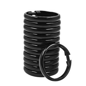 lot 16235 image: Qulable Shower Curtain Rings-12 Pack- Plastic Shower Curtain Hooks O-Shaped Rings Hook Glide Easily on Bathroom Shower Rod(Black) - Retail $8