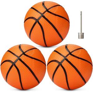lot 16242 image: Gejoy 7-Inch Mini Basketballs (Set of 3) with Ball Pump Needles - Inflatable Toy Balls for Kids, Teens, Adults - IndoorOutdoor Sports, Summer Beach, Pool, Party Games - Orange Colors - Retail $2,926