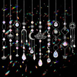 lot 16244 image: Sun Catchers, 10 Pcs Crystal Suncatcher Prism Hanging Kit with Chain Rainbow Maker Crystals Balls Pendants Ornaments for Indoor Window Outdoor Garden Backyard Patio Car Mirror Christmas Tree Decor - Retail $20