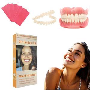 lot 16253 image: Denture Do it Yourself Full Set of Top and Bottom Fake Teeth to Create Your Perfect Smile at Home-MM04 - Retail $5,455