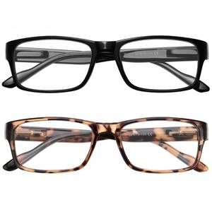 lot 16268 image: Gaoye 0.0 2-Pack of Reading Glasses for Women - Blue-Light Filter, UV Protection - Readers with Rectangle Frames - Retail $9
