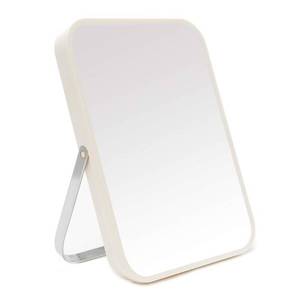 lot 16276 image: YEAKE Table Desk Vanity Makeup Mirror,8-Inch Portable Folding Mirror with Metal Stand 90°Adjustable Rotation Tavel Make Up Mirror Hanging Bathroom for Shower Shaving(White) - Retail $10