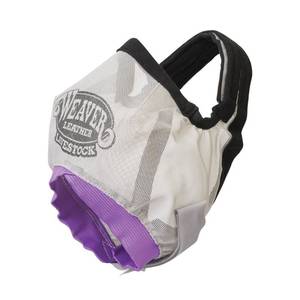 lot 16278 image: Weaver Livestock Cattle Fly Mask, Adjustable Mesh-Covered Cow Mask, Protective Herd Gear for Trailer Use, GrayPurple, One Size Fits Most Cattle - Retail $32