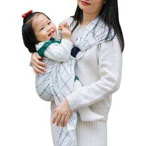 lot 16289 image: Vlokup Baby Ring Sling Baby Carrier, Soft Baby Sling Carrier for Newborn to Toddler, Lightweight Breathable Adjustable Baby Wrap Sling, White Plaid - Retail $39
