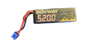 lot 16293 image: POWWAY 5200mAh 3S 11.1V 80C LiPo Battery - Retail $45