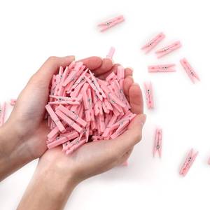 lot 16306 image: 100PCS Baby Shower Clothespins Games Girl Plastic Clothes Pin with Waterproof Bag Mini Pink Pin Bulk 1.37 inch for Party Decorations, DIY Crafts - Retail $7