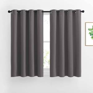 lot 16313 image: NICETOWN Bedroom Blackout Curtains Panels - Window Treatment Thermal Insulated Solid Grommet Blackout for Living Room (Set of 2 Panels, 52 by 54 Inch,Grey) - Retail $18