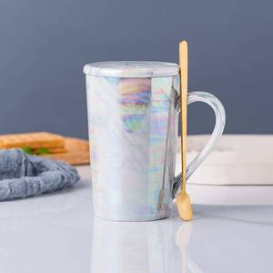 lot 16318 image: YUESITE 12oz Ceramic Coffee Mug, Tall Iridescent Coffee Mugs,Cute Mugs Ceramic Coffee Mug for Mon Women, Dishwasher and Microwave Safe - Retail $4,265