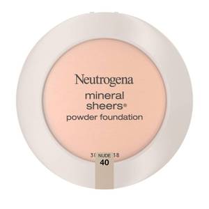 lot 16344 image: Neutrogena Mineral Sheers Compact Powder Foundation, Lightweight and Oil-Free Mineral Foundation, Fragrance-Free, Nude 40, .34 oz, 2 Pack - Retail $37