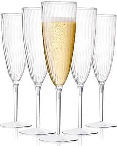 lot 16350 image: HyHousing 6 Oz Clear Plastic Champagne Glasses 4 Pack, Hard Disposable Plastic Champagne Flute Ideal for Home Daily Life Party Wedding Toasting Drinking Champagnes,New Years Eve Party Supplies - Retail $18