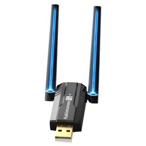 lot 16352 image: Hakimonoe USB Bluetooth 5.4 Adapter for PC Laptop, Long Range 492FT Wireless Dongle Adaptor for Windows 11 10 8.1 7 Desktop, Plug and Play Bluetooth Mouse Keyboard Headphones Speaker Game Controller - Retail $20