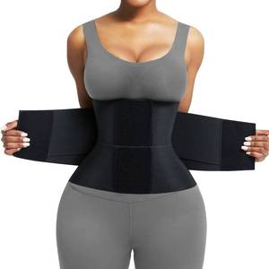 lot 16354 image: FeelinGirl Women Corset Workout Waist Trainer Corset Cincher Trimmer Belt Body Shaping Workout Body Shaper Black XXL - Retail $35