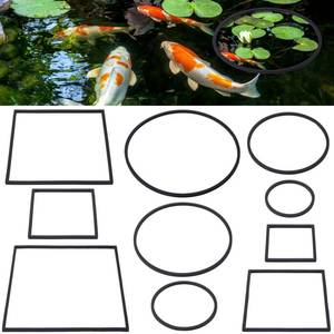 lot 16358 image: DAZEBRA 10pcs Fish Feeding Ring, Oval Square Aquarium Floating Plant Barriers, Mix Sizes EVA Fish Feeder Corral Aquarium Fish Tank Accessories for Betta Goldfish Turtle- Black - Retail $1,776