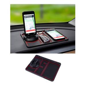 lot 6103 image: Non-Slip Phone Pad for 4-in-1 Car, 2023 New Cool Glow in The Dark Car Dashboard Phone Mat with Temporary Car Parking Card Number Plate and Aromatherapy, Anti-Shake Pad Universal Phone Holder (Red) - Retail $16