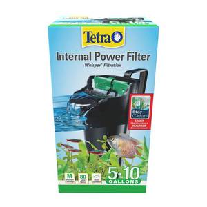 lot 6119 image: Tetra Whisper Internal Power Filter 5 To 10 Gallons, For aquariums, In-Tank Filtration With Air Pump, Black - Retail $16