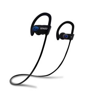 lot 6120 image: Senso Bluetooth Headphones, Best Wireless Sports Earphones wMic IPX7 Waterproof HD Stereo Sweatproof Earbuds for Gym Running Workout 8 Hour Battery Noise Cancelling Headsets (Black Blue) - Retail $22