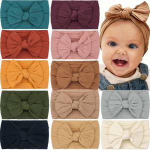 lot 6123 image: CLLOT Super Stretchy Soft Knot Headbands with Hair Bows Head Wrap Hair Accessories For Newborn Baby Girls Infant Toddlers Kids - Retail $10