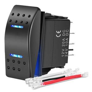 lot 6131 image: Nilight Waterproof Rocker Switch Toggle ONOffON DPDT 7Pin 12V 24V Jumper Wires Winch Pump for Cars Trucks Caravans Boats RV SUV ATV UTV - Retail $5