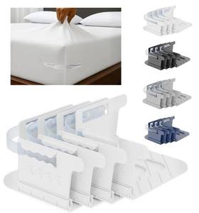 lot 6136 image: Tug Proof Bed Sheet Holders Set of 4 Keep Sheets Firm and Tight, Fitted Mattress Corners, College Dorm Room Essentials for Girls, Black Lock Keeper King Queen Bed Bedding Accessories Rv Bedroom Gifts - Retail $16