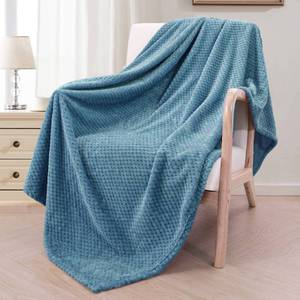 lot 6138 image: Exclusivo Mezcla Fleece Throw Blanket Extra Large, Super Soft and Warm Blankets for Couch, Sofa and Bed Waffle Textured, Cozy, Fuzzy and Lightweight (Slate Blue, 50x70 Inches) - Retail $10