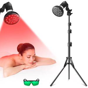 lot 13159 image: Red Light Therapy for Pain Relief,Red Light Therapy Lamp with Adjustable Stand-660nm and Near Infrared 850nm,Detachable 54W High Power Red Bulb for Face,Muscle,Body,Skin - Retail $3,727