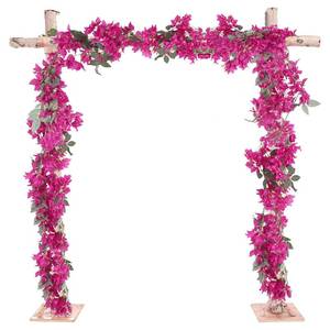 lot 13166 image: IPOPU 5.9 Ft Artificial Bougainvillea Flowers Garland 2PCS Fake Silk Bougainvillea Vines Long Plant Faux Bougainvillea Wreaths for Centerpieces Table Runner Wedding Arch Wall Decorations (Deep Pink) - Retail $22