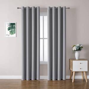 lot 13182 image: ChrisDowa Blackout Curtains 90 Inches Long 2 Panels Set for Living Room, Grommet Thermal Insulated Room Darkening Curtains for Bedroom (Light Grey, 52 x 90 Inch) - Retail $37