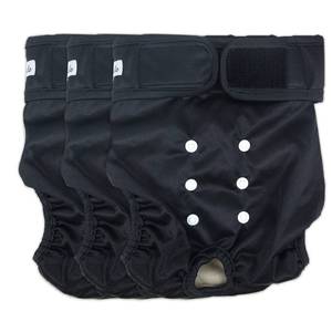 lot 13191 image: Grecle Washable Female Dog Diapers - Premium Reusable Diapers for Doggie in Heat - Highly Absorbent Dog Diapers Female for Pet Incontinence with Adjustable Snaps(Black, XXL) - Retail $26