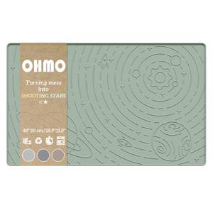 lot 13206 image: OHMO Dog Food Mat, Silicone Waterproof Cat Food Mat, Non-Skid Spill Proof Pet Feeding Mat for Food and Water, Easy to Clean Dog Placemat(Sage Green, 18.9 x 11.8in) - Retail $14in
