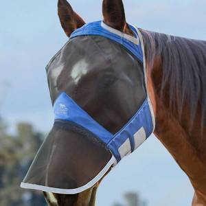 lot 13213 image: Harrison Howard CareMaster Pro Luminous Horse Fly Mask Large Eye Space Full Face Standard with Nose No Ears Aquamarine Full Size - Retail $747