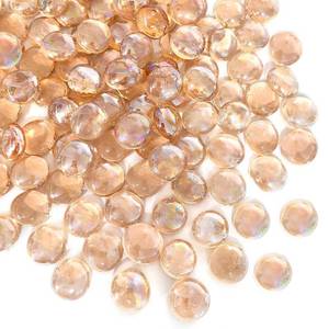 lot 13228 image: FANTIAN 10 lbs Pink Glass Beads for Vases, About 1000 Pcs Glass Pebbles, Flat Marbles Stones for Vase, Aquarium, Candle, Crafts and Centerpieces - Retail $30