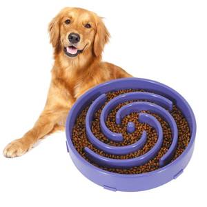 lot 14308 image: Slow Feeder Large Dog Bowls for Large Medium Dog Non Slip Maze Puzzle Bowl Pet Slower Food Feeding Dishes Interactive Bloat Stop Dog Bowl Preventing Choking Healthy Dog Bowl, Lavender - Retail $15
