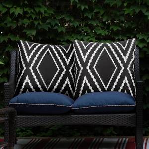 lot 14309 image: Adabana Outdoor Waterproof Throw Pillow Covers Set of 2 Boho Geometric Pillows Cover for Patio Garden 18 x 18 Inch Black and White - Retail $9